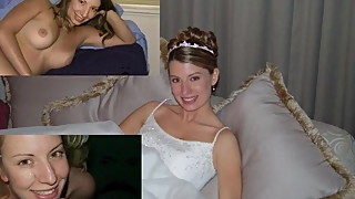 wedding dress before during after wife husband cuckold milf