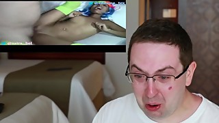 Nerdy Male Cuck Cries Over Silicone Cock Trailer