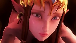Link cuckolded by Princess Zelda enjoying Ganon's cock