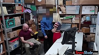 Teen thief punish fucked next to her BF by a LP officer