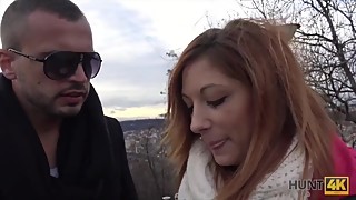 HUNT4K. Red-haired girl likes sex for money in front of her boyfriend